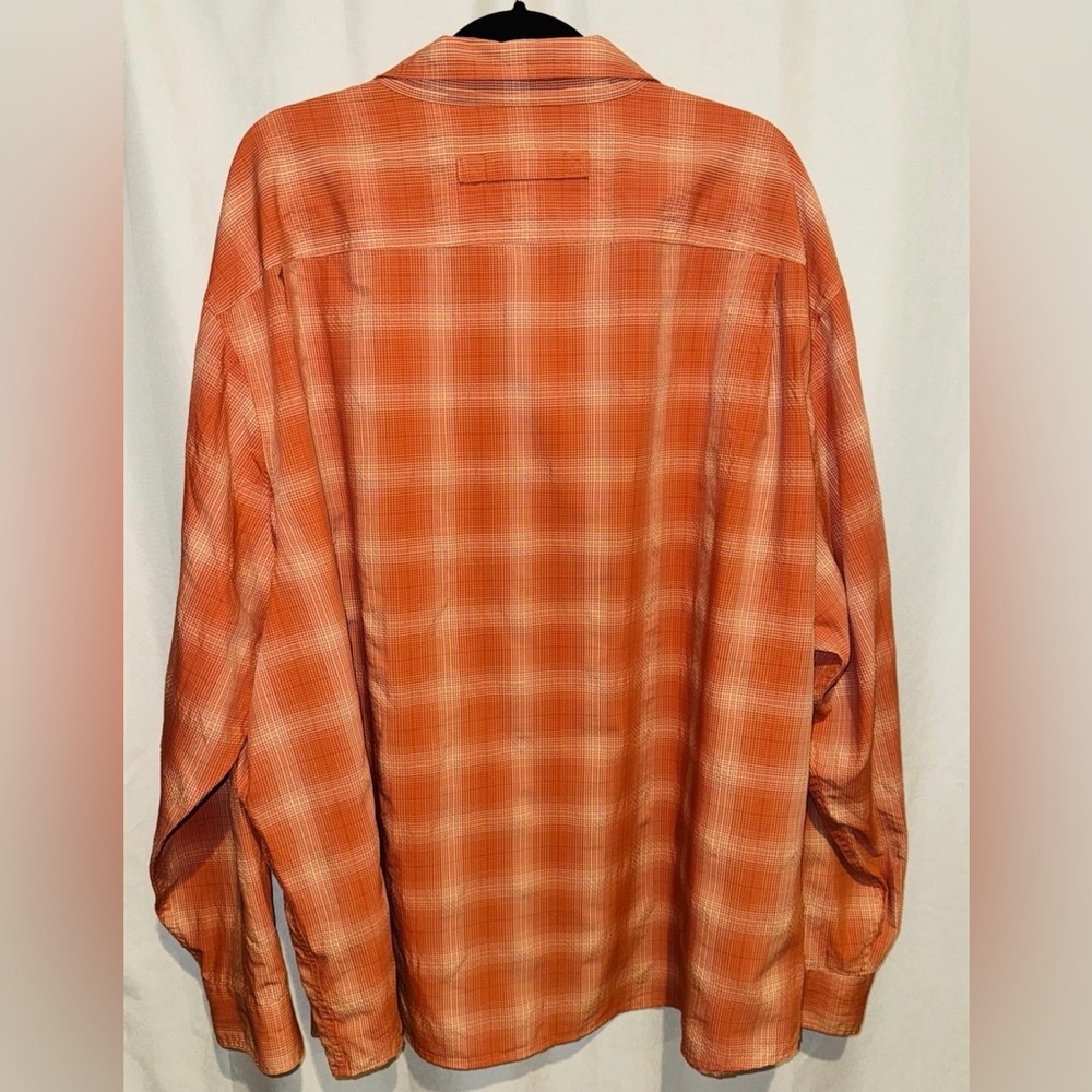 Duluth Trading Shirt Orange Plaid Long Sleeve Button Up UNTUCKED Mens 3XL - Picture 11 of 12